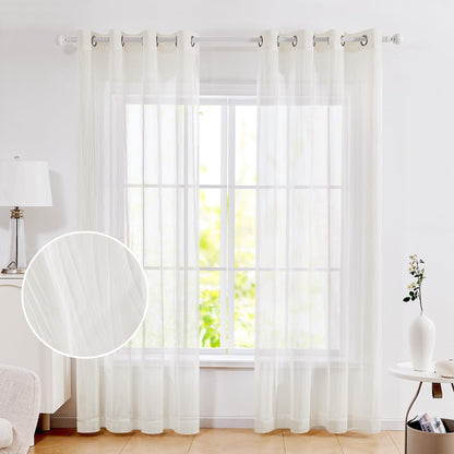 Sheer Grommet Curtains with Summer Flowers
