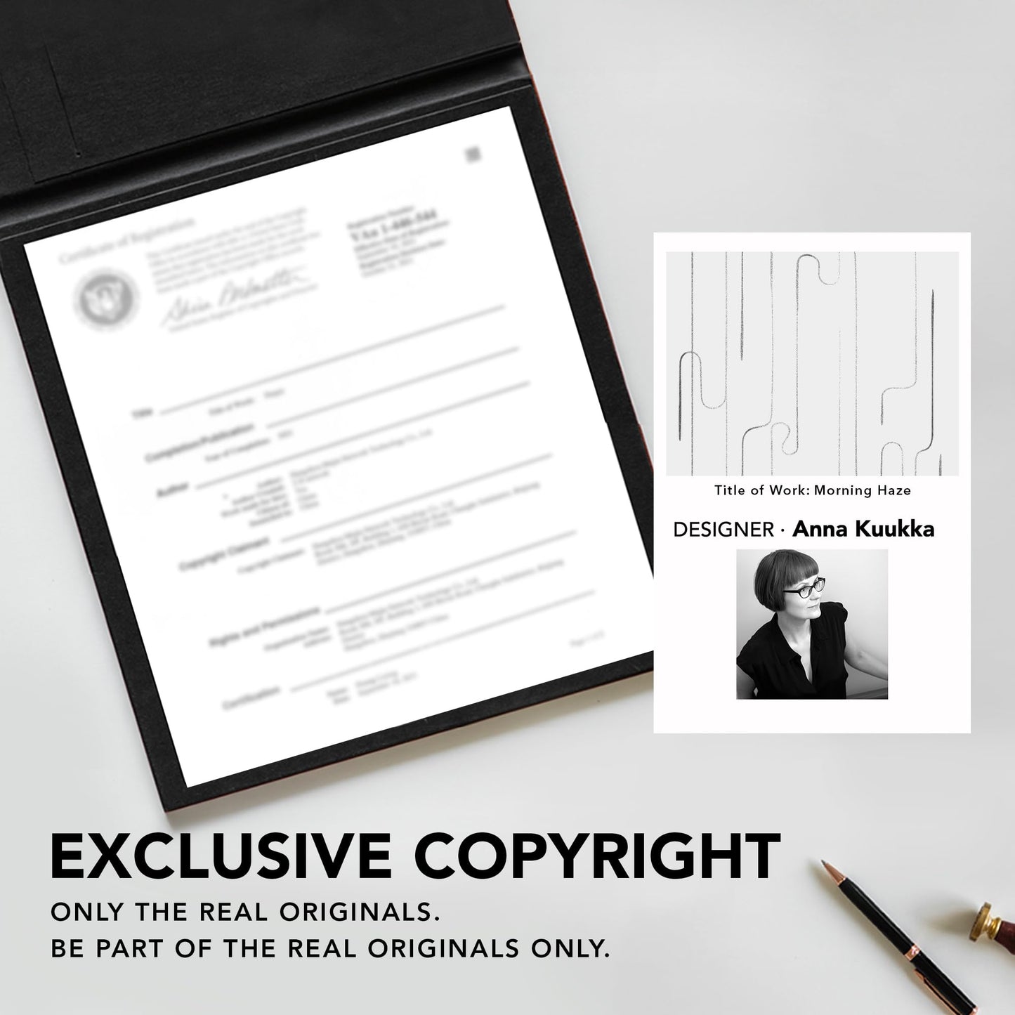 Room Darkening Curtains with Line Foil Print, Navy Blue, 2 Panels