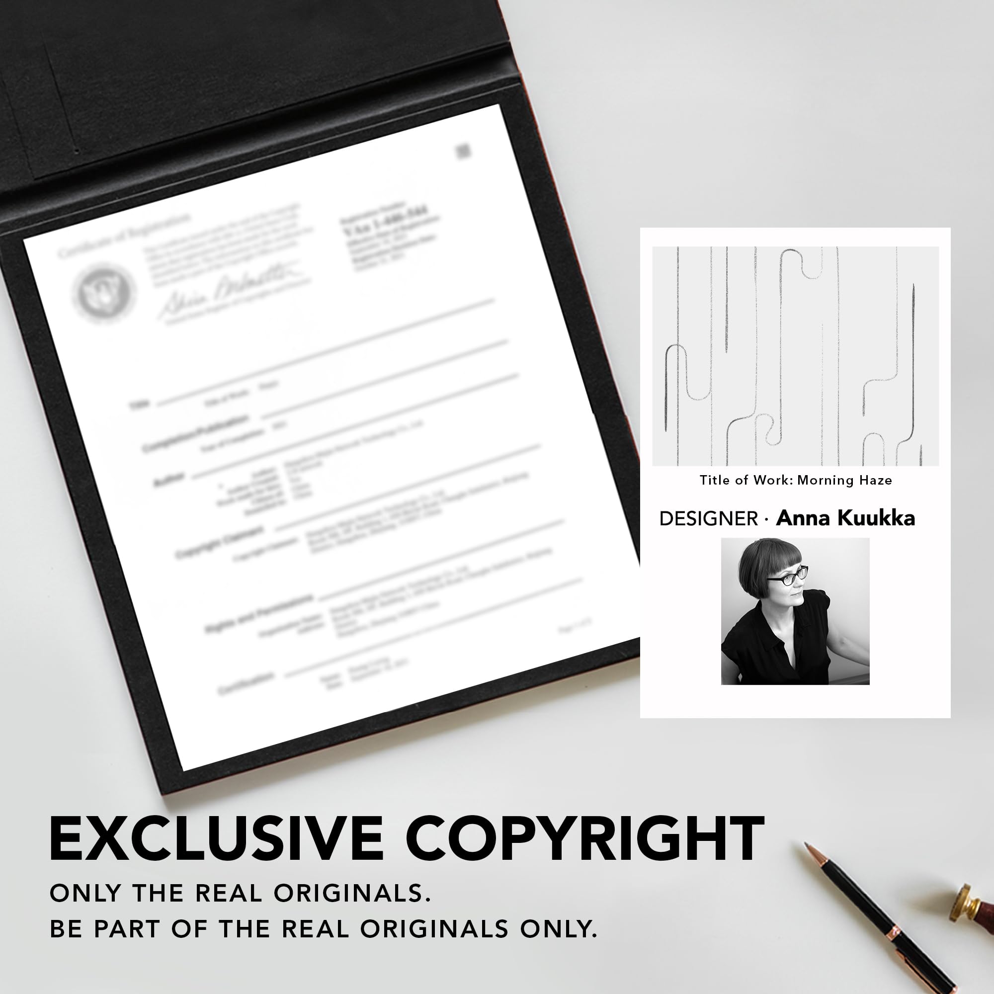 Room Darkening Curtains with Line Foil Print, Navy Blue, 2 Panels