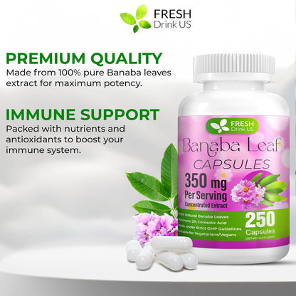 Banaba Capsules | High Potency Standardized | 250 Days Supply