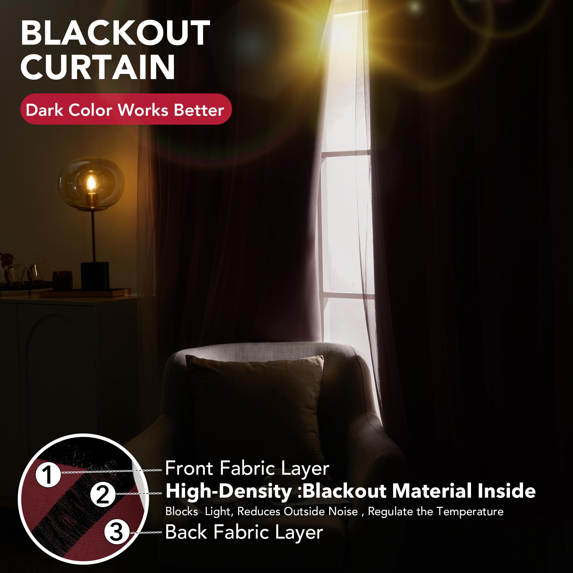 Double Layer Blackout & Sheer Curtains