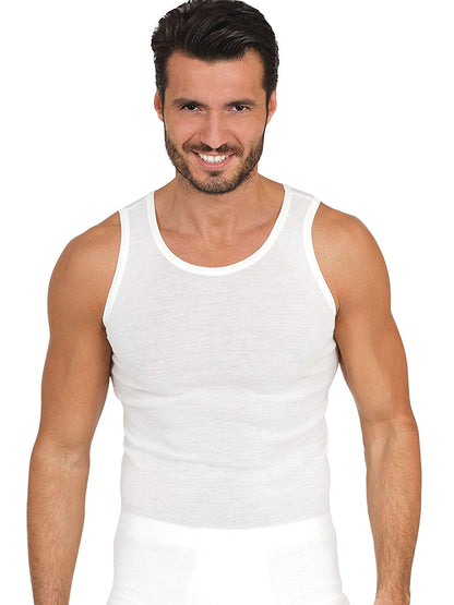 EGi Luxury Wool Silk Men's Sleeveless Shirt Muscle Tank Top. Proudly Made in Italy(455)