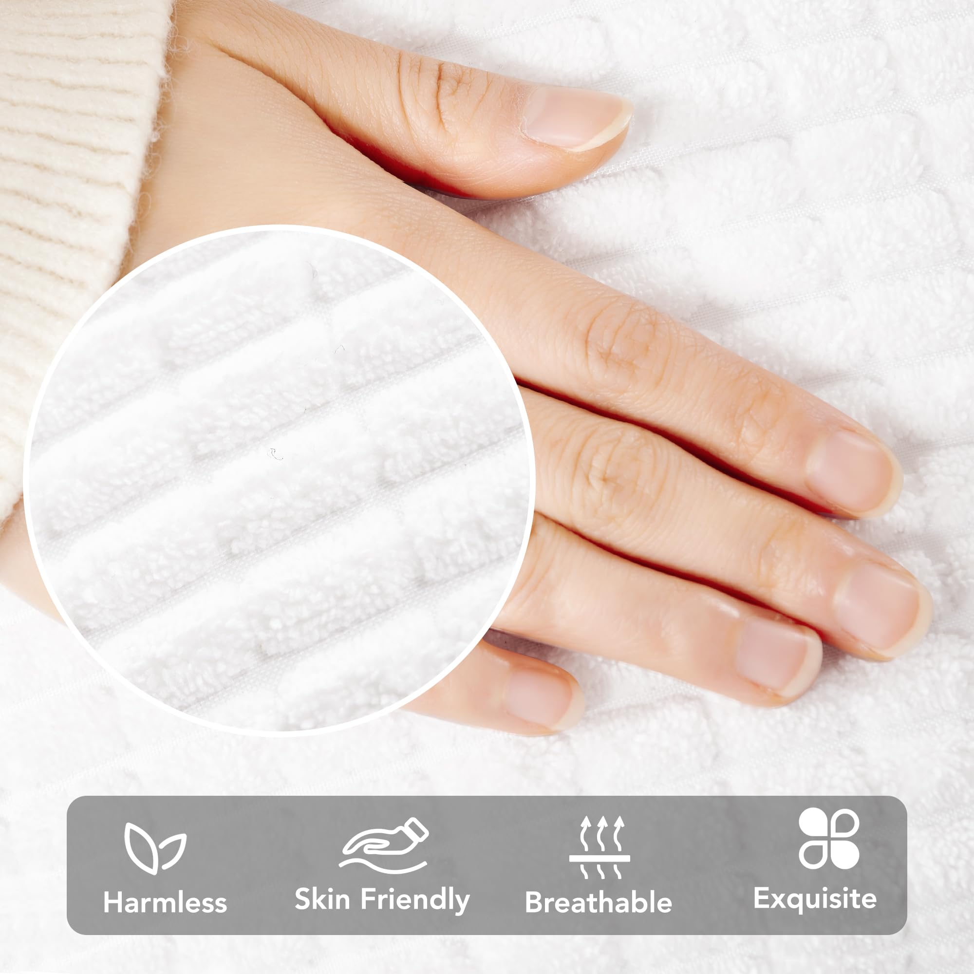 Corduroy Throw Pillow Covers, Cream White, 4PCS