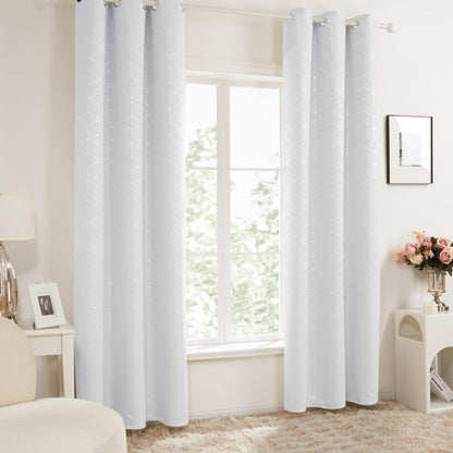 Thermal Blackout Curtains with Silver Foil Print