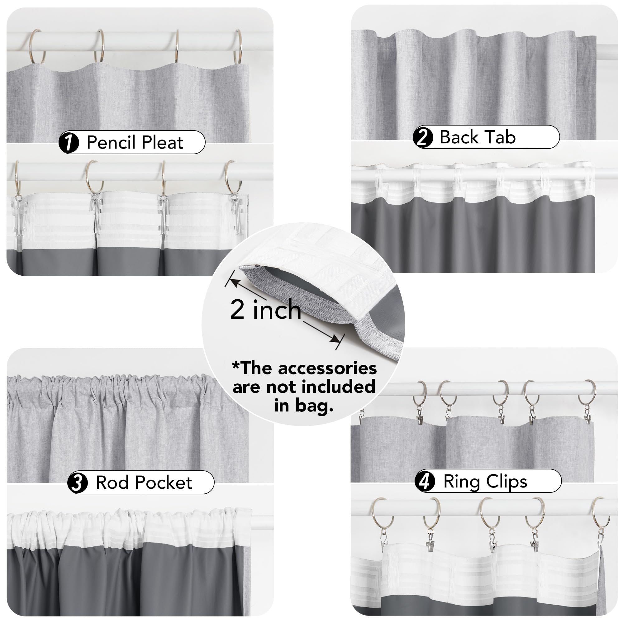 100% Blackout Pinch Pleat Curtains, Cream, 2 Panels