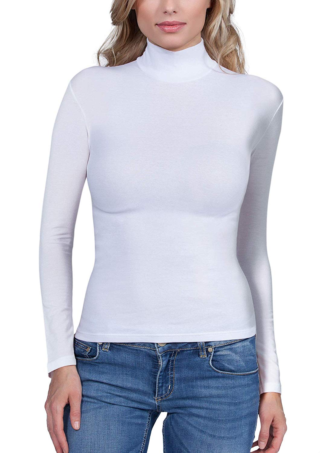 EGI Luxury Modal Women's Long Sleeved Turtleneck Top. Proudly Made in Italy.