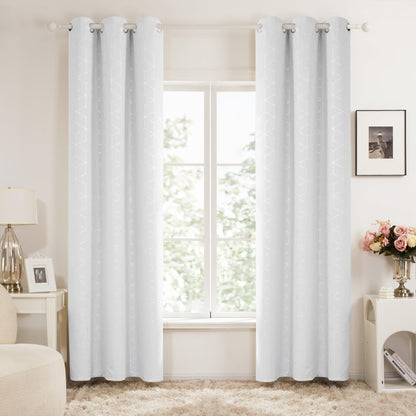 Thermal Blackout Curtains with Silver Foil Print