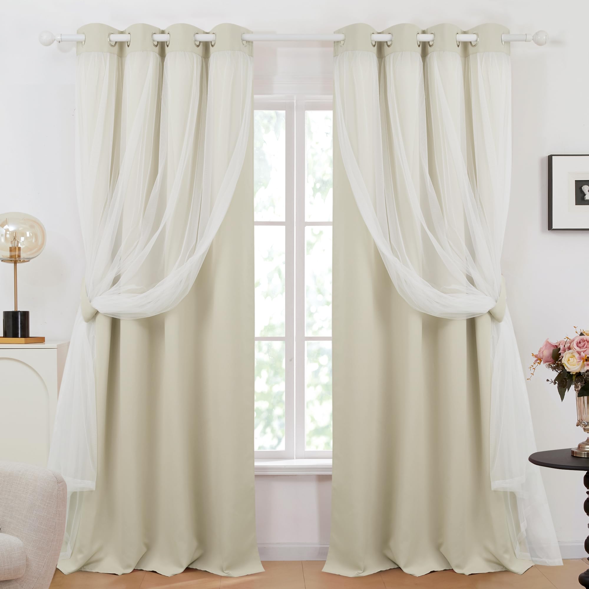 Double Layer Blackout & Sheer Curtains