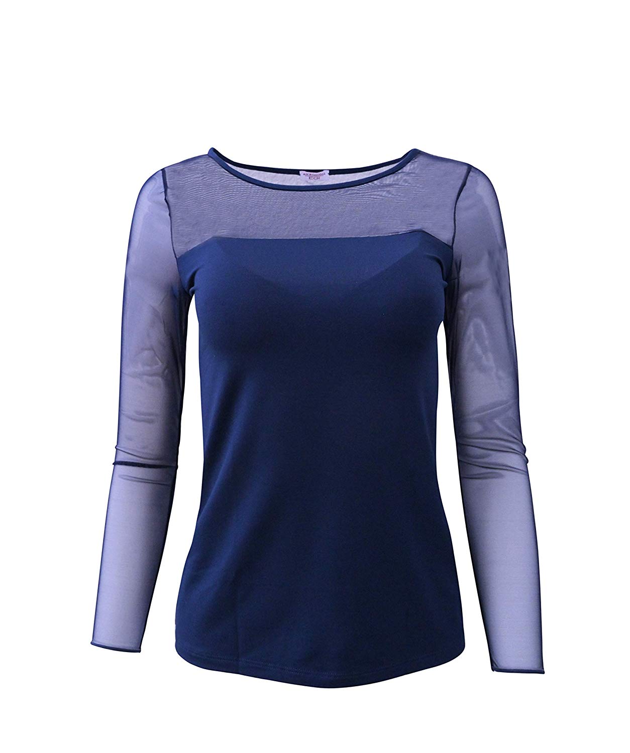 EGI Luxury Modal Women's Tulle Top Long Sleeved. Proudly Made in Italy.