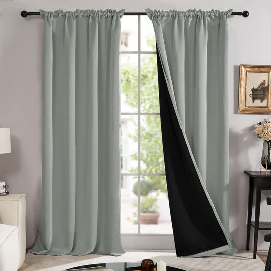 Thermal Insulated Blackout Drapes, 52x108 Inch, 2 Panels
