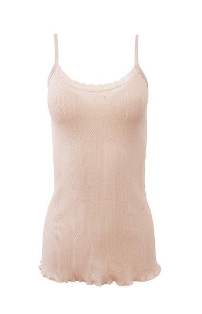 BASIC COTTON Free Spirit Premium Quality 100% Cotton Women's Openwork Camisole. Made in Italy.