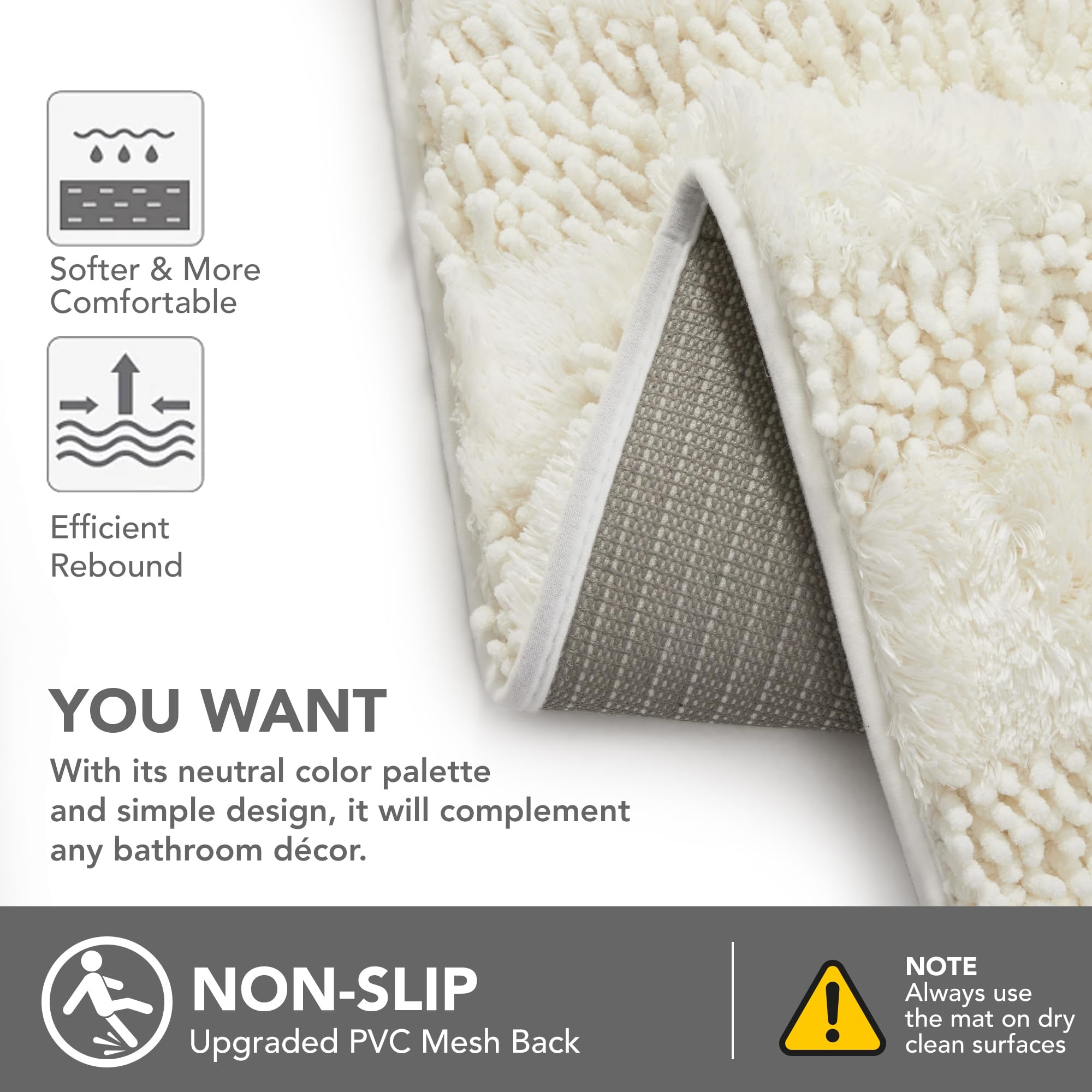 Quick Dry Plush Bathroom Rug