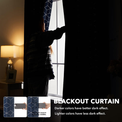 Thermal Blackout Curtains with Silver Foil Print