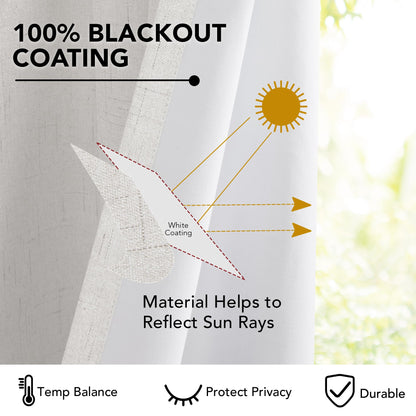 French Door Linen Blackout Curtain, 1 Panel