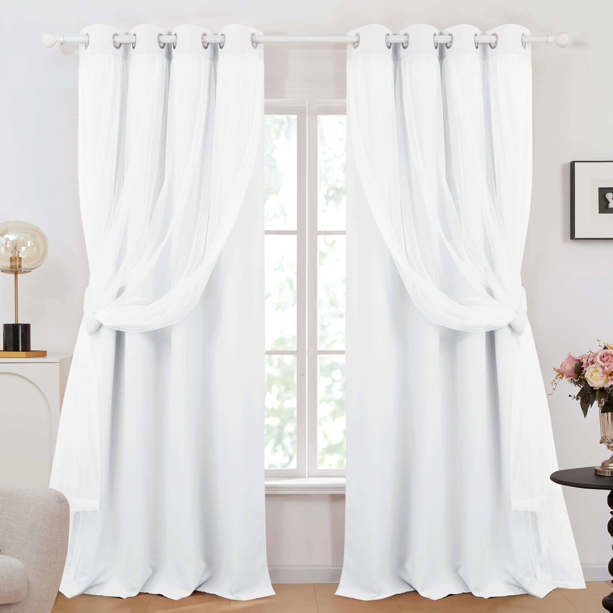 Double Layer Blackout & Sheer Curtains