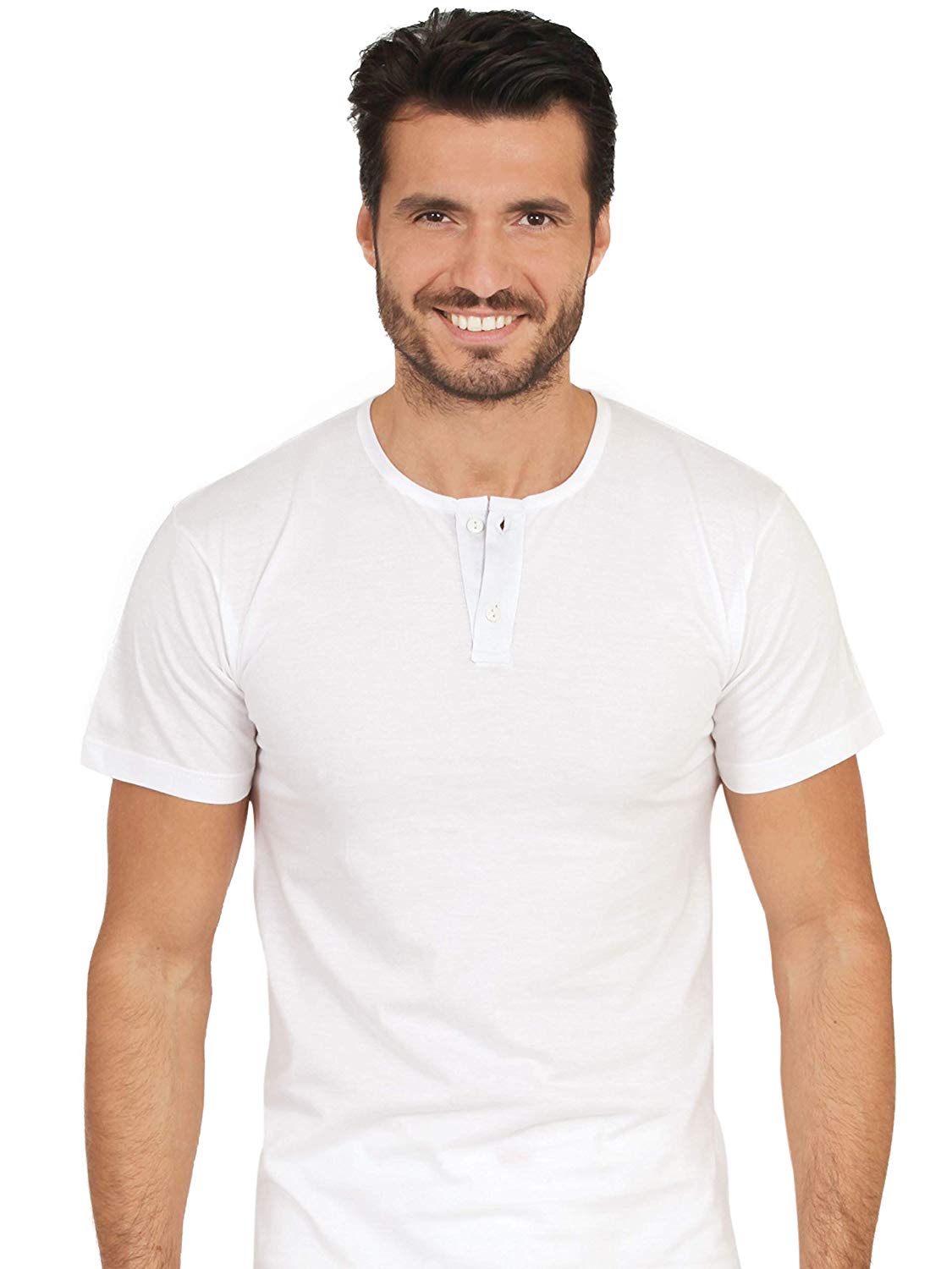 MaRe Premium Quality 100% Cotton Men's Collarless Polo T-Shirt. Proudly Made in Italy.