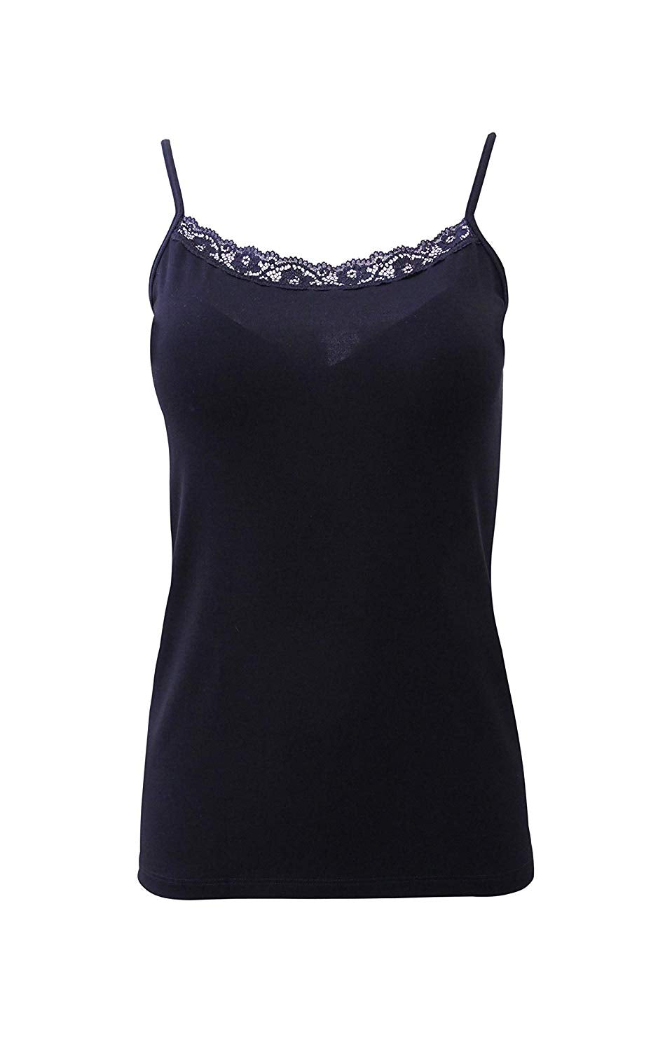 EGI Luxury Modal Women's Lace-Trimmed Tank Top. Proudly Made in Italy.(1120)