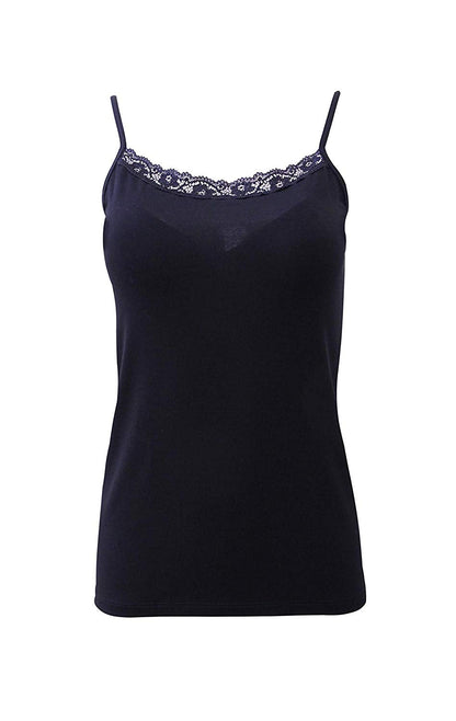 EGI Luxury Modal Women's Lace-Trimmed Tank Top. Proudly Made in Italy.(1120)