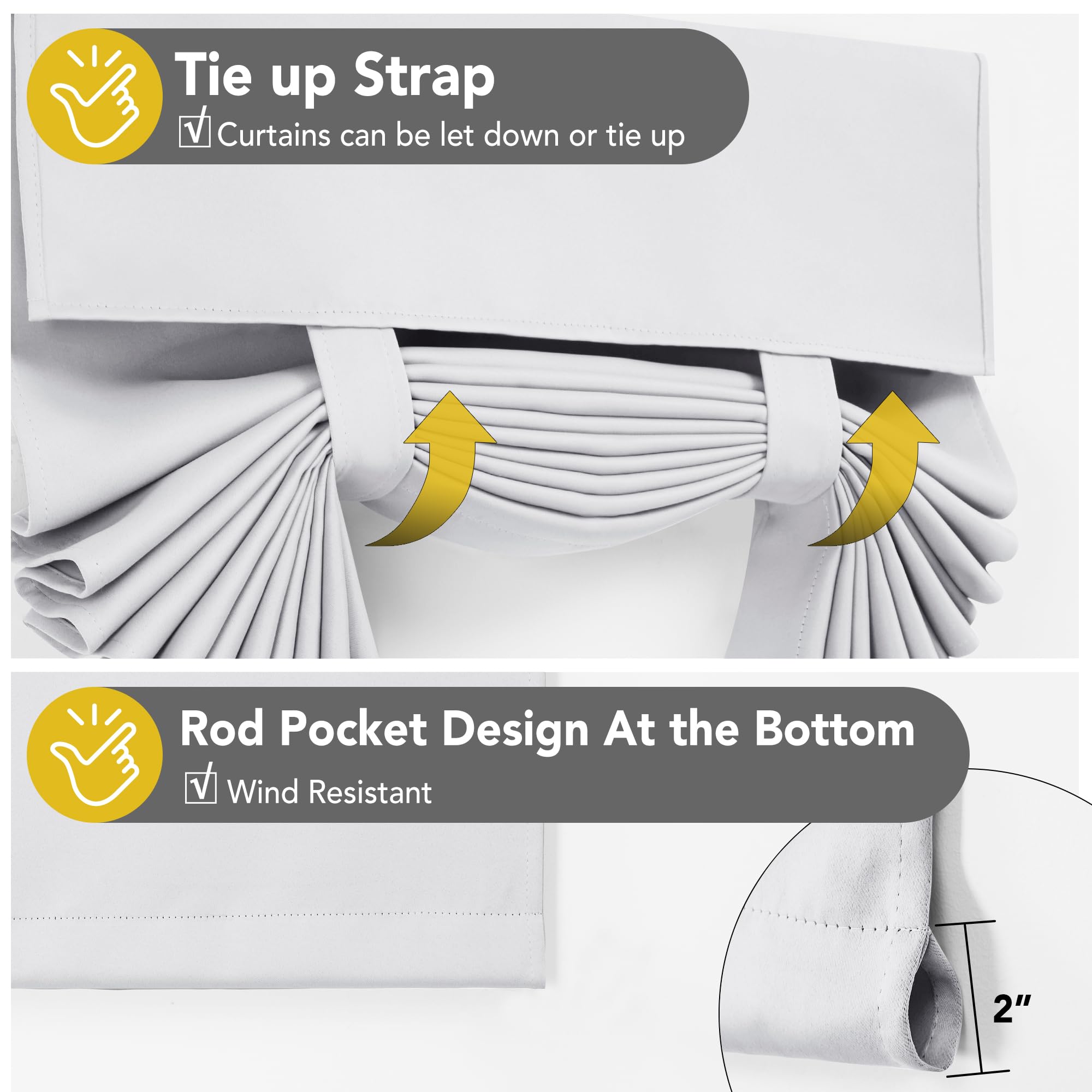 Blackout Door Curtain, Thermal Insulated, 26x80 Inch