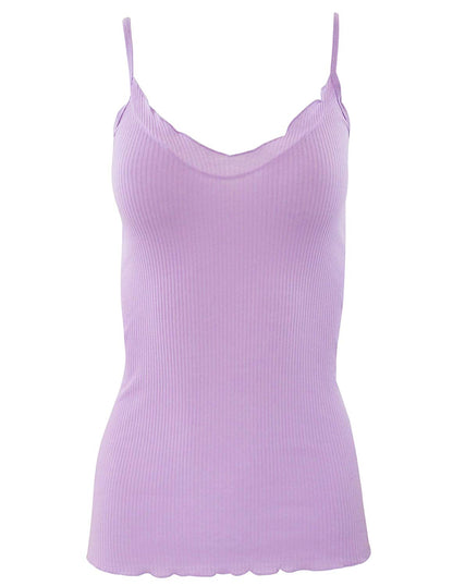 BASIC COTTON Free Spirit Premium Quality 100% Cotton Women's Spaghetti Straps Top Made in Italy