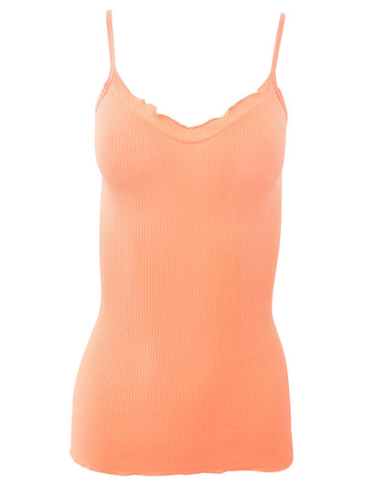 BASIC COTTON Free Spirit Premium Quality 100% Cotton Women's Spaghetti Straps Top Made in Italy