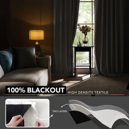 Thermal Insulated Blackout Drapes, 52x108 Inch, 2 Panels