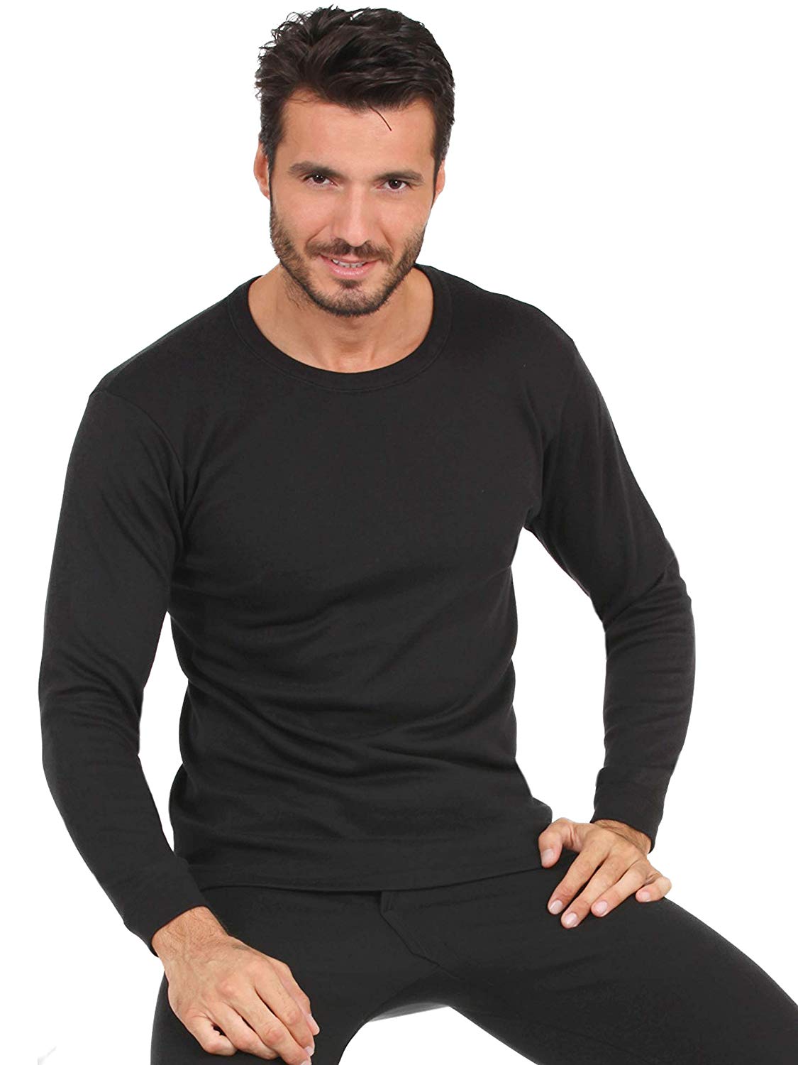 MaRe Premium Quality 100% Brushed Cotton/Fleece Men's Long Sleeved T-Shirt. Proudly Made in Italy.