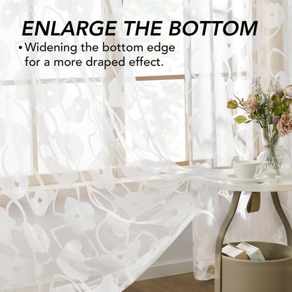 Sheer Grommet Curtains with Summer Flowers