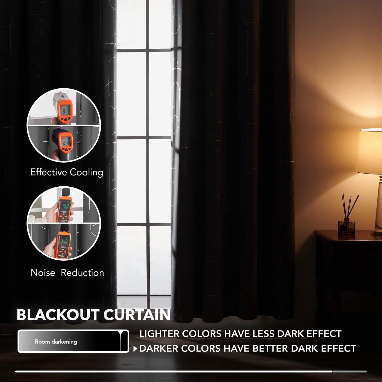 Geometric Blackout Curtains, 2 Panels