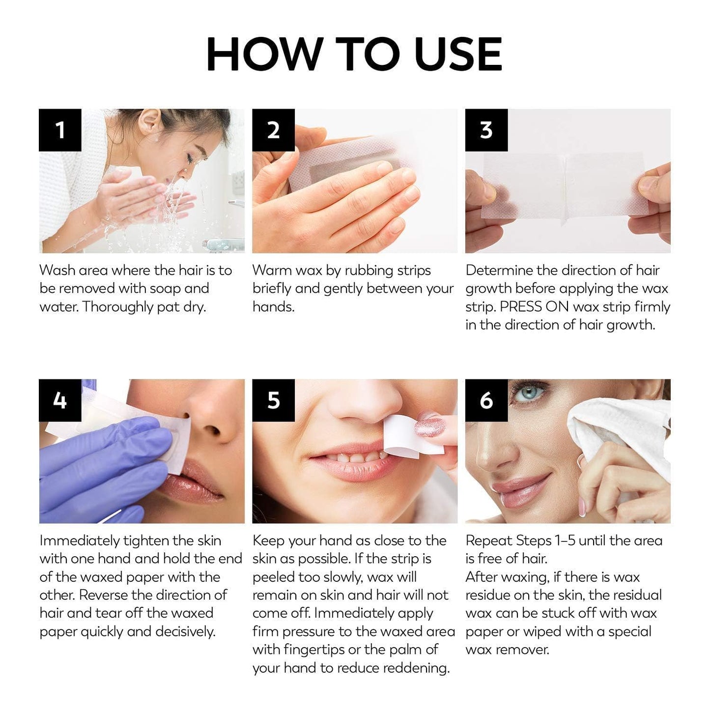 SHINEMORE Facial Wax Strips - 40 strips