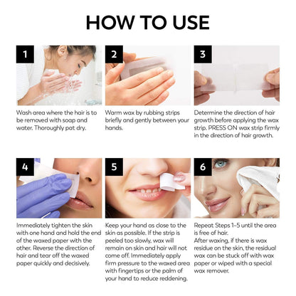 SHINEMORE Facial Wax Strips - 40 strips