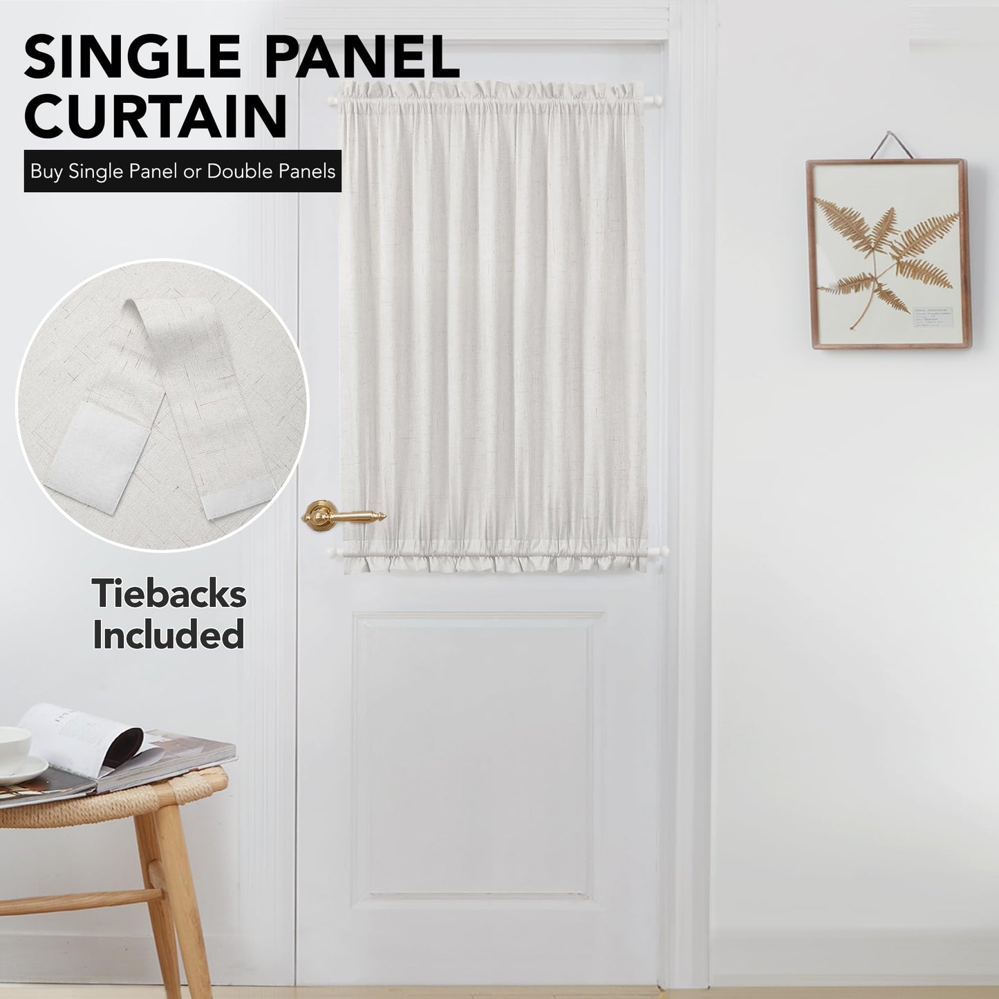 French Door Linen Blackout Curtain, 1 Panel