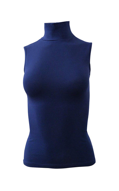 EGI Luxury Modal Women's Sleeveless Turtleneck Top. Proudly Made in Italy.