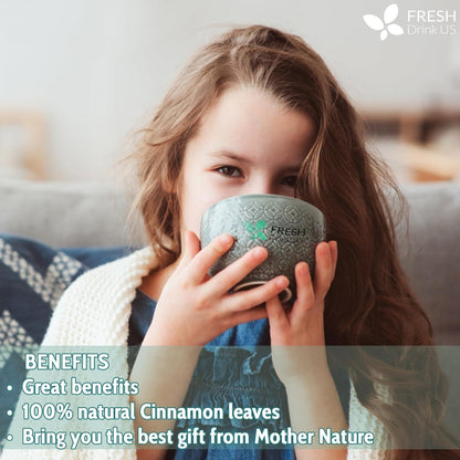 Natural Cinnamon Leaves, Whole Dried Cinnamon Leaves, Tea Bags, 100% Pure from Dried Cinnamon Leaves, Cinnamon Leaf Tea, No Additives, No Caffeine, Vegan
