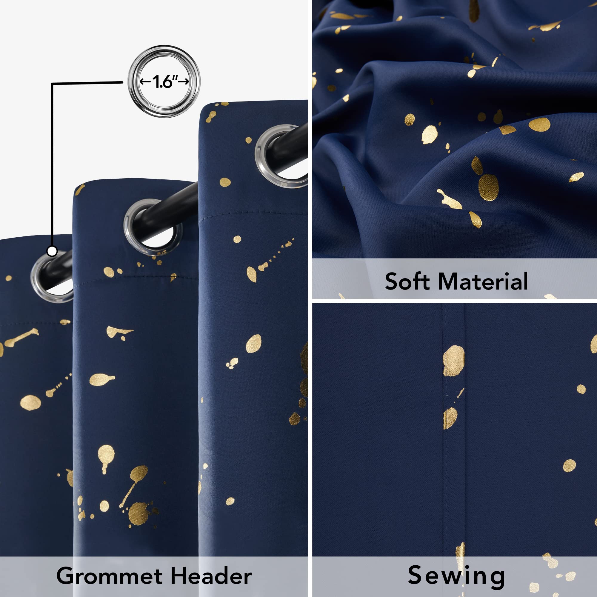 Thermal Blackout Curtains, Noise-Reducing, 2 Panels