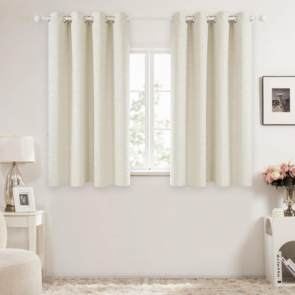 Thermal Blackout Curtains with Silver Foil Print