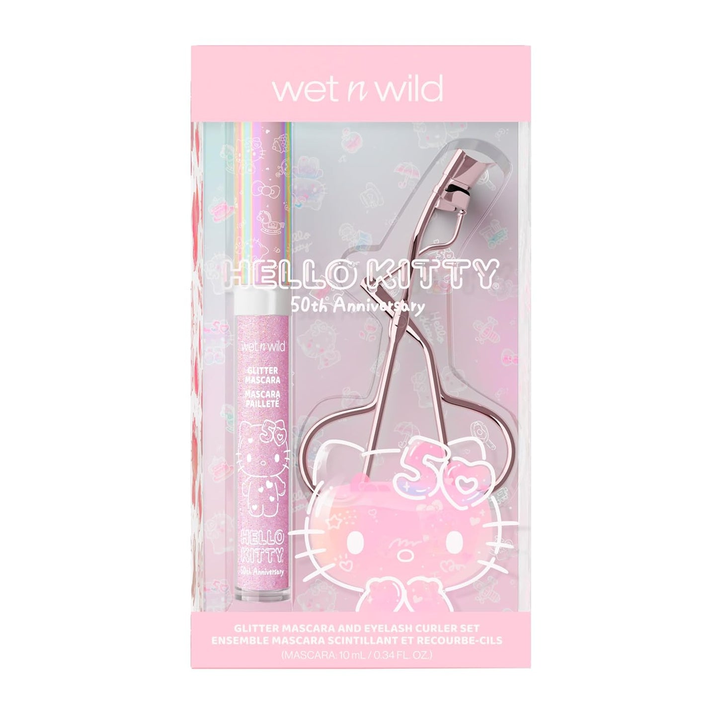 WET N WILD Hello Kitty Glitter Mascara + Eyelash Curler Set