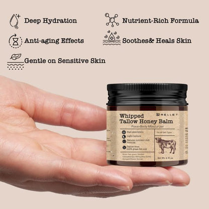 RELLET GLOW Beef Tallow and Honey Balm for Skin