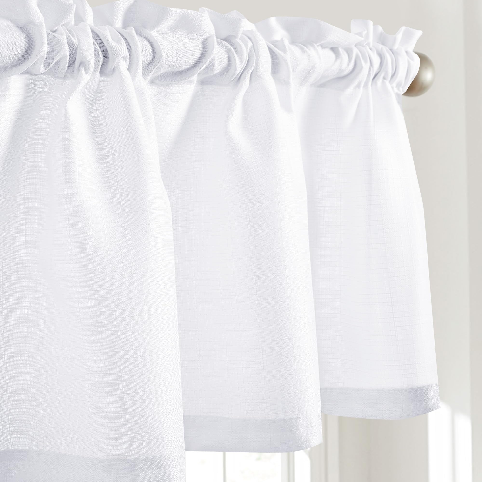 Linen Look Thermal Privacy Cafe Curtains, 2 Panels