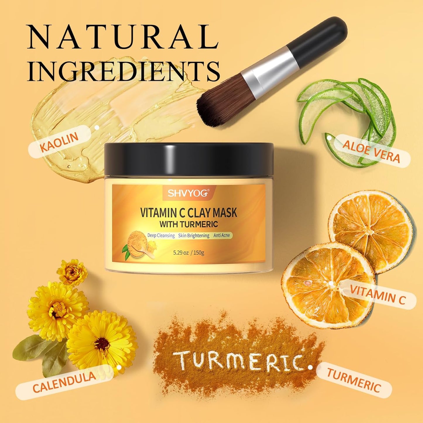 SHVYOG Vitamin C Clay Mask With Turmeric