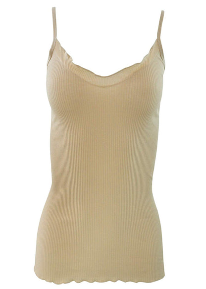 BASIC COTTON Free Spirit Premium Quality 100% Cotton Women's Spaghetti Straps Top Made in Italy