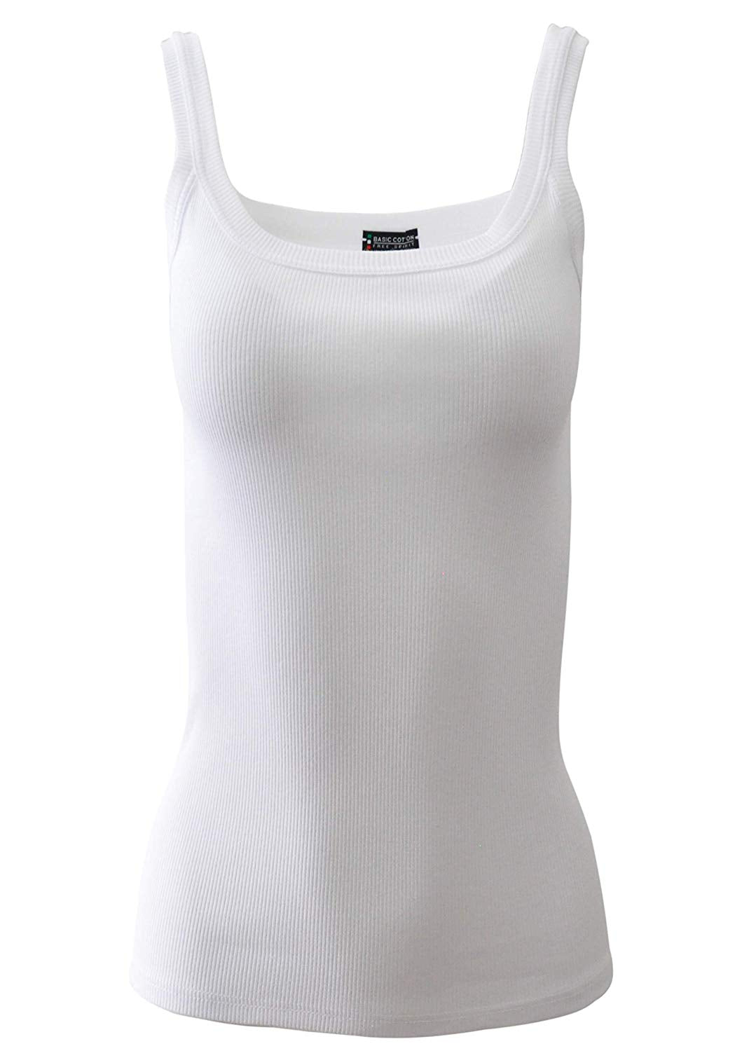 BASIC COTTON Free Spirit Premium Quality 100% Cotton Women's Tank Top. Proudly Made in Italy.