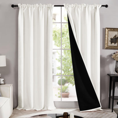 Thermal Insulated Blackout Drapes, 52x108 Inch, 2 Panels