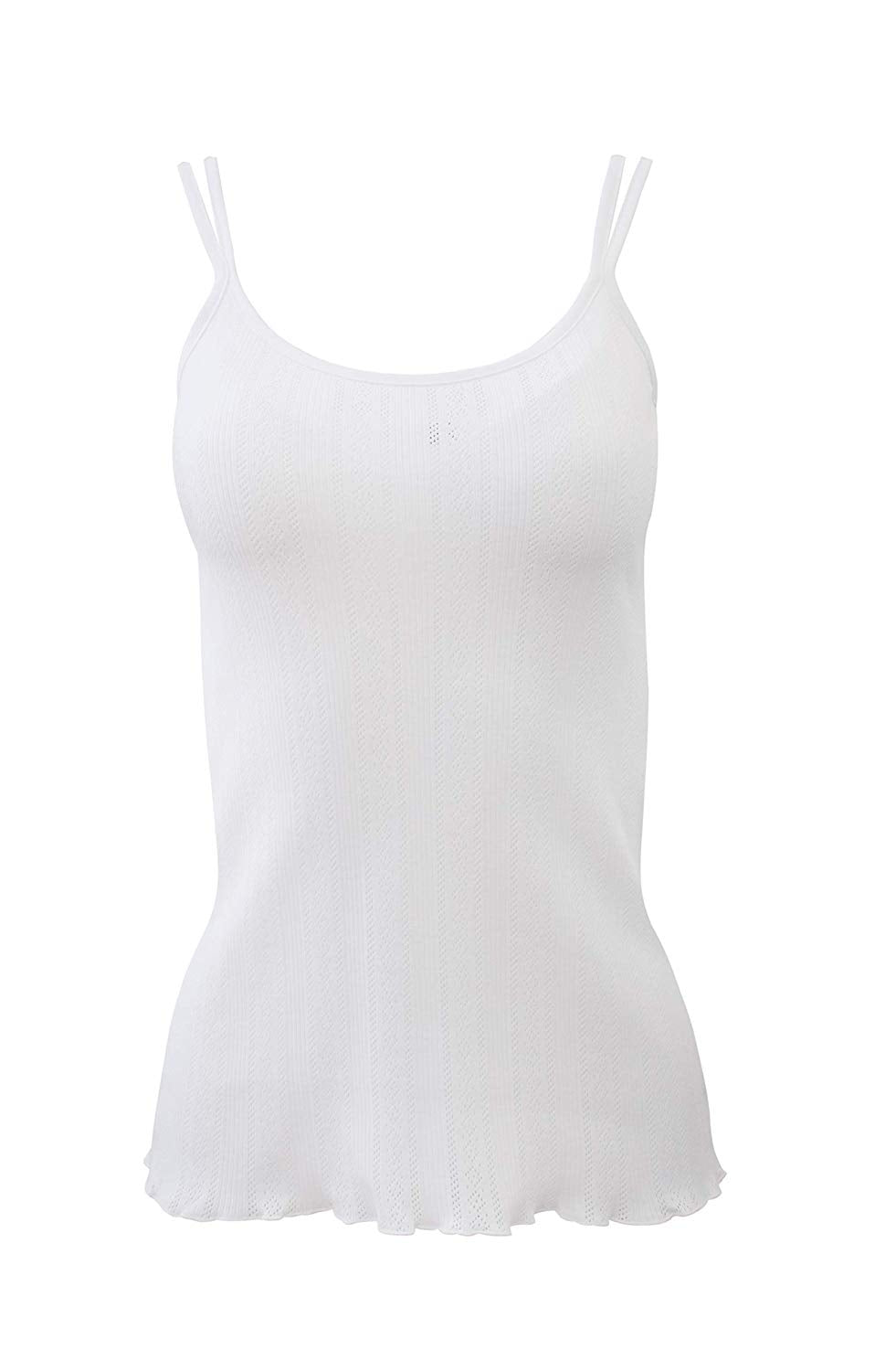 BASIC COTTON Free Spirit Premium Quality 100% Cotton Women's Openwork Double-Strap Camisole.