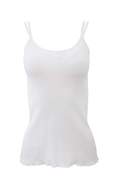 BASIC COTTON Free Spirit Premium Quality 100% Cotton Women's Openwork Double-Strap Camisole.