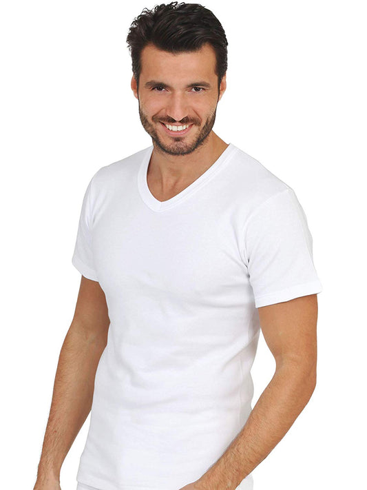 MaRe Premium Quality 100% Brushed Cotton/Fleece Men's V-Neck T-Shirt. Proudly Made in Italy.