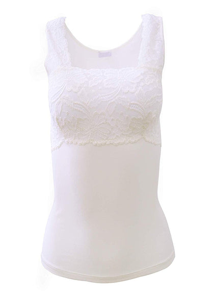 EGI Luxury Modal Women's Lace-Trimmed Tank Top. Proudly Made in Italy.