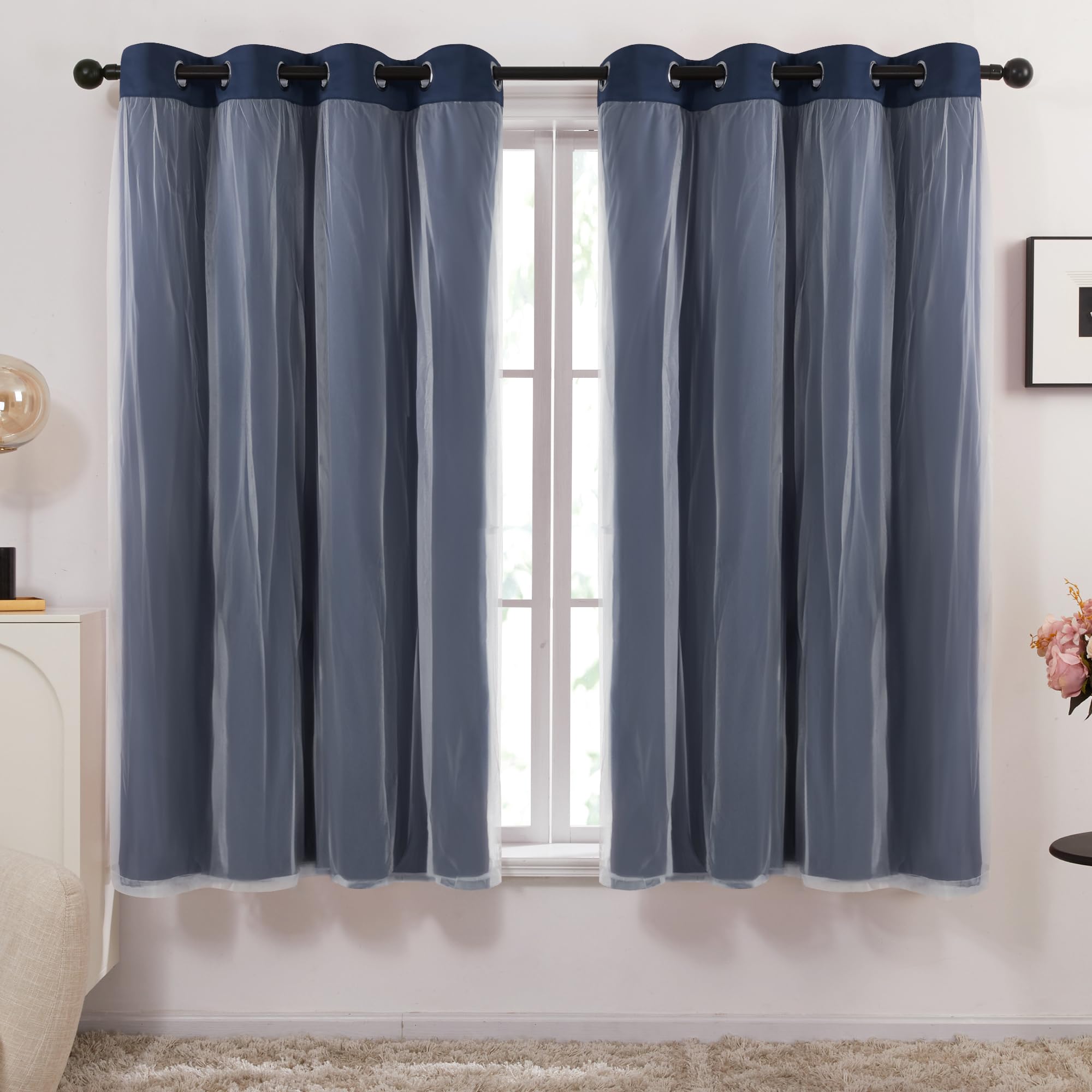 Double Layer Blackout & Sheer Curtains
