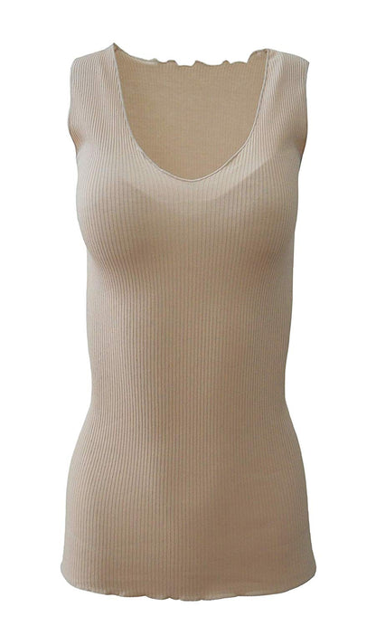 BASIC COTTON Free Spirit Premium Quality 100% Cotton Women's Tank Top. Proudly Made in Italy.