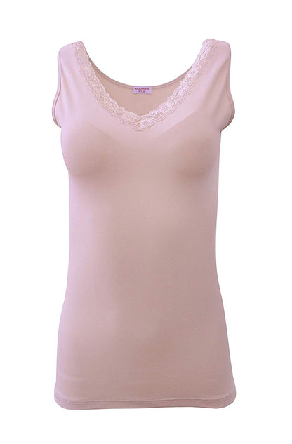 EGI Luxury Modal Women's Lace-Trimmed Camisole. Proudly Made in Italy.(1121)